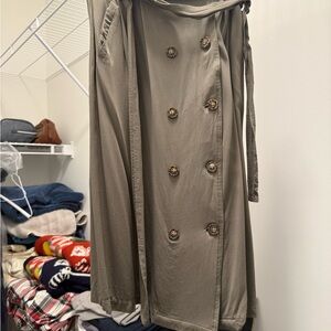 Chic Khaki Double-Breasted Midi Skirt Small